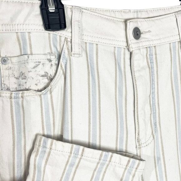 ANTHROPOLOGIE PILCRO Women’s Kenna Cream Striped Floral Slim Pant - Picture 2 of 5